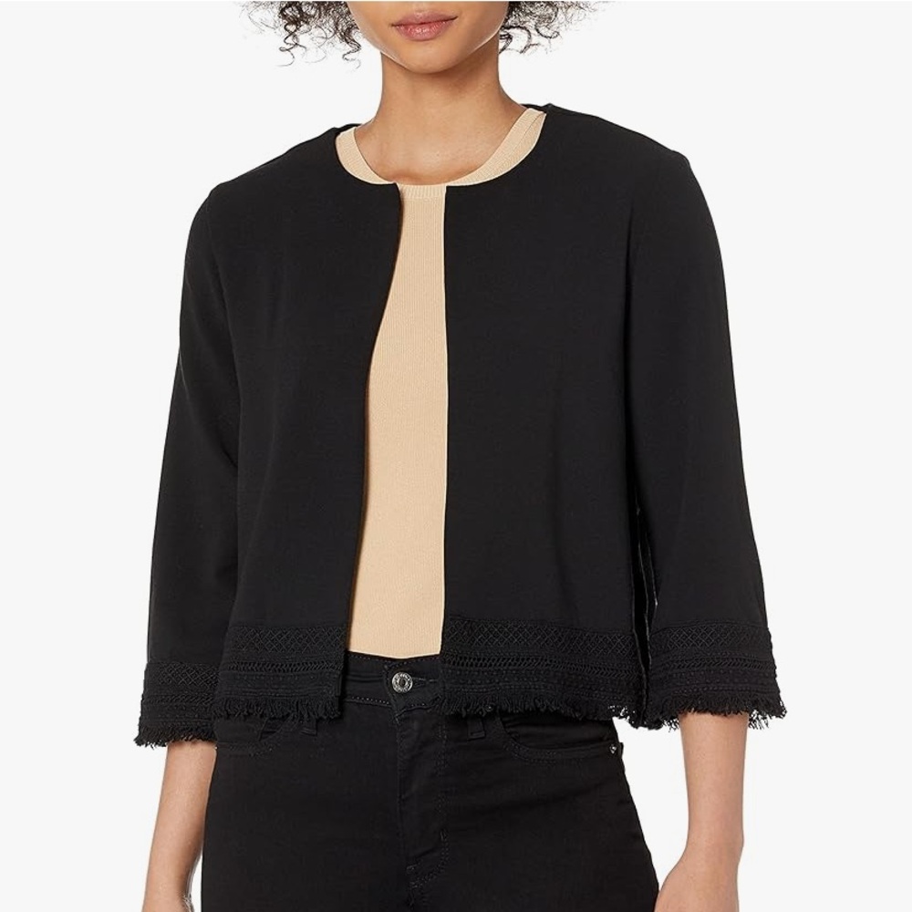 cupcakes and cashmere textured blouse with fringe